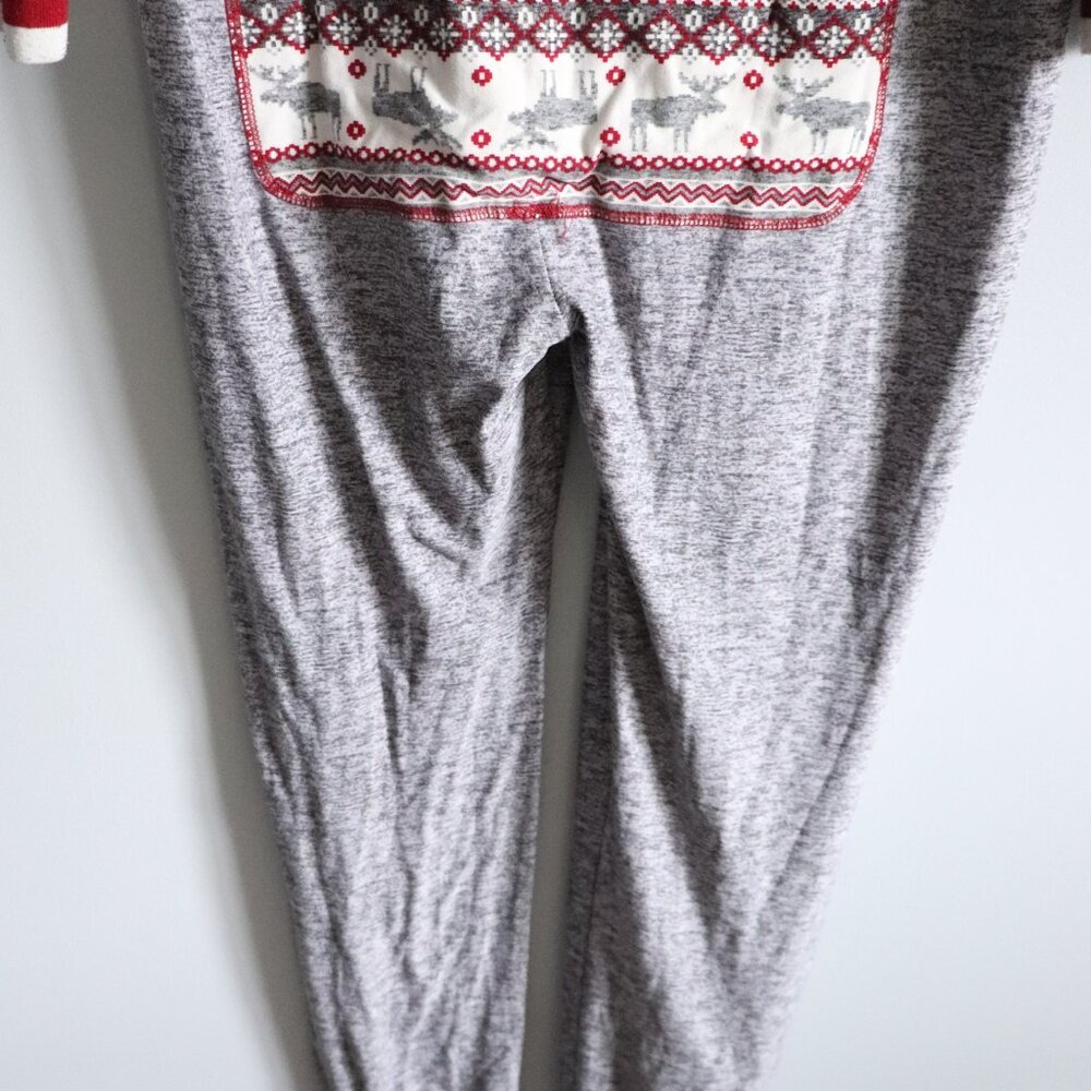 Fammy Jammies Unisex Sz M Grey‎ One Piece Stretch Skinny Buttoned Lounge Pajamas - Picture 13 of 15